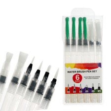A set of nylon brushes, calligraphic, 6 pieces, with a piston mechanism