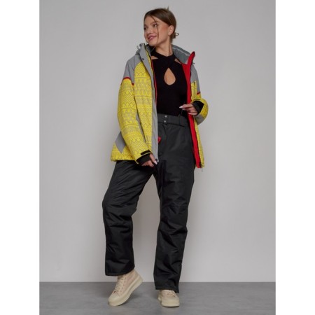 Ski jacket female winter, size 50, yellow color-6