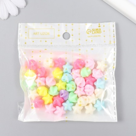 Beads for creativity Plastic "Ball Star. Color" set of 20 g 1x1.2x1.2 cm-2