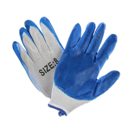 Garden, nylon gloves, with nitrilum semi -nitrous, size 8, color mix, Greengo-1