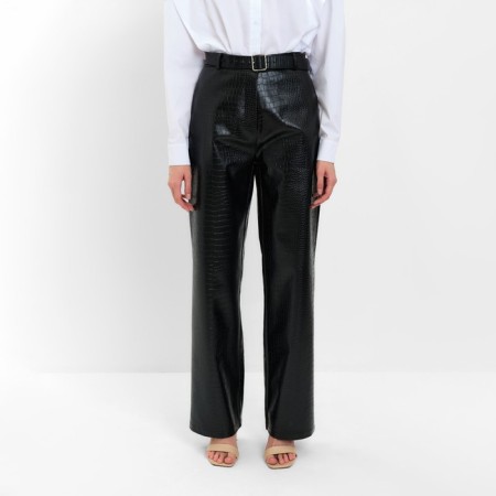 Women's pants (eco-leather) minku: Eco leather Black color, rr 48
