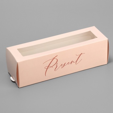 Box for Makarun, confectionery packaging "Present", 18 x 5.5 x 5.5 cm