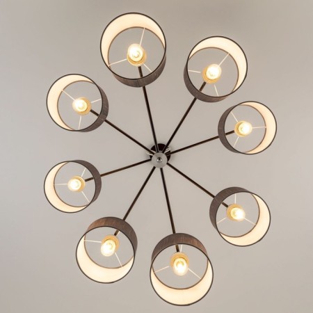 Suspended chandelier Citilux "Form" CL428281, 82x82x45 cm, 8x60W, E27, brown color-13