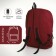 School backpack of textiles on lightning, 3 pockets, burgundy color