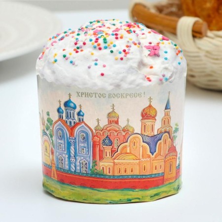 Paper form for cupcake, muffins and kulich "Kremlin" 70x60mm (packing 2000 pcs)