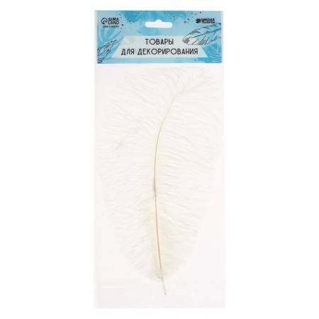 Feather for decor, size: 30-35 cm, white color-8