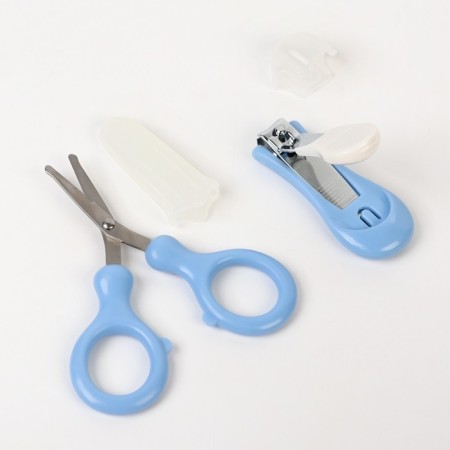 Children's manicure set (scissors, kniper, files), blue color-2