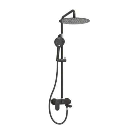 The shower system wasserkraft a174.160.078.cb, tropical shower, shower, black