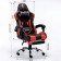 Playing armchair Brabix Dexter GM-135, footboard, two pillows, eco-leather, black/red