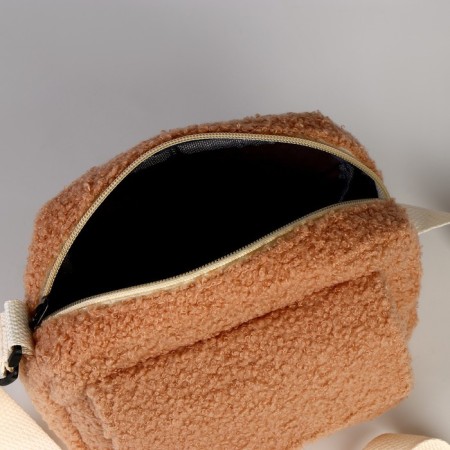 Teddy Cross-Bodi plush bag, beige color-4