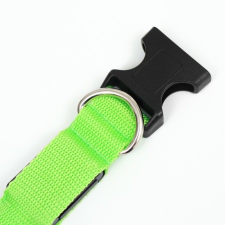 Collar with backlight double strip size XL, Osh 52-60 x 2.5 cm, 3 glow modes Green-8