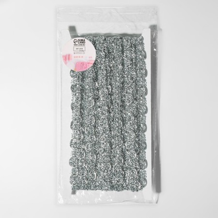 Decorative braid, 12 mm, 10 ± 1 m, silver color-2