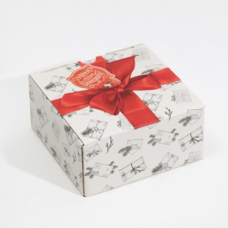 Folding box "Retro Post", 15 x 15 x 7 cm, new year-3