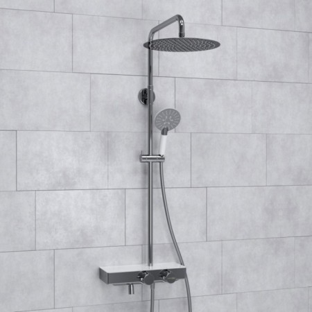 The shower system Wasserkraft A113.11.058.ch Thermo, tropical shower, thermostat, chrome-1