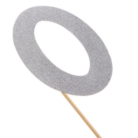 Topper in the “0” cake, silver color-1
