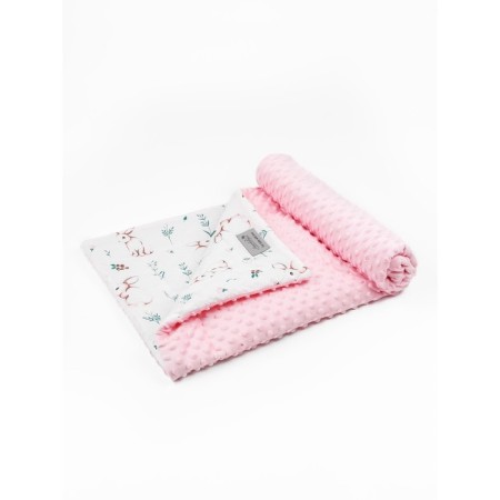 AMAROBABY plaid, size 85x95 cm, white, pink color-2