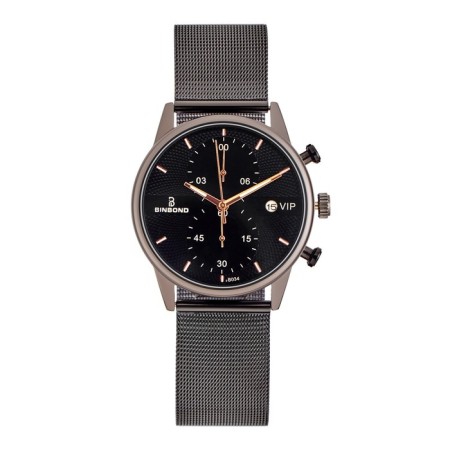 Men's wristwaters, with calendar, d-4.2 cm, strap L-26 cm, 3 atm, black-4