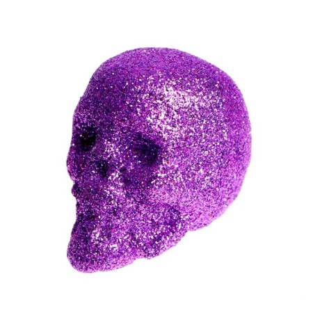Figure for crafts and decor "Skull", set 6 pcs., Size 1 pc: 4 × 4.5 × 4.5 cm, purple color