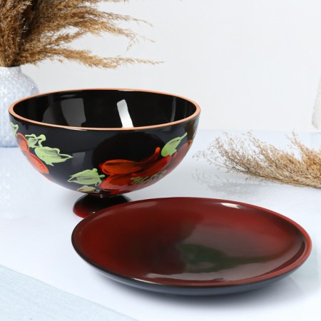Pancake - bread -free "feast" 1.8l / 15x24cm, poppy on black-2