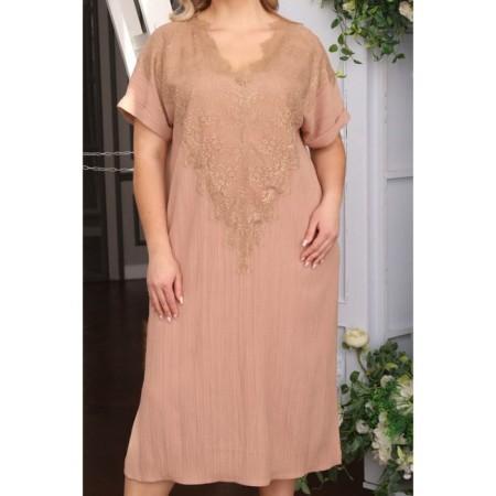 Female dress, size 62, beige color-10