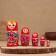 Tanya nesting doll, red dress, 5 doll, 16 cm