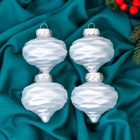Jewelry decoration "Gloria Lukovka Waves" (set 4 pcs) 7x7 cm, white