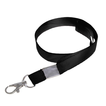 Baiga tape, 15 mm x 80 cm, with a metal carbine, black