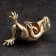 Souvenir "Frog Fool", Brass, Amber