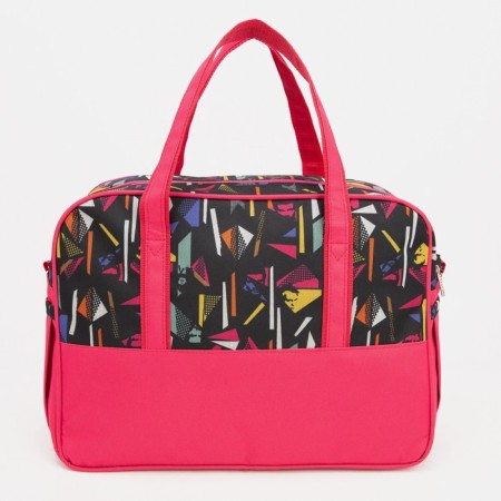 Road bag on lightning, 3 outer pockets, long belt, pink color-1