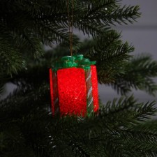 LED figure “Red Gift” 7.5 cm, plastic, AG13x3 batteries, multi -melot glow (RGB)