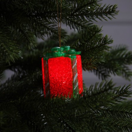 LED figure “Red Gift” 7.5 cm, plastic, AG13x3 batteries, multi -melot glow (RGB)