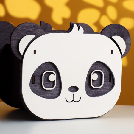 Kashpo wooden "Panda" 16.5x10.5x12.5 cm black/white-4
