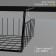Mesh -mounted mesh -mounted basket 40 × 26 × 10 cm, black color