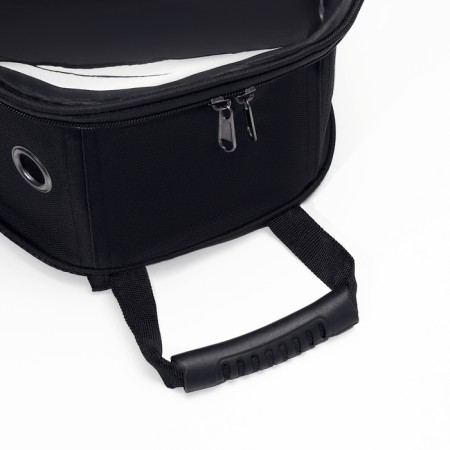 A backpack for carrying animals with a viewing window, black-10