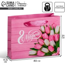 Package Gift Laminated Horizontal, Packaging, Women's Day, L 40 x 31 x 11.5 cm