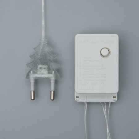 Garland “thread” 4 m with nozzles “ball mesh”, ip20, transparent thread, 20 LED, white glow, 8 modes, 220 V-5