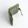 Women's wallet on the button, green color
