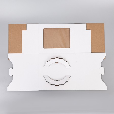 Box for cake 3 windows, with handles, white, 24 x 24 x 20 cm-4