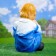 Garden figure "Boy with the book" Color, 30x26x43cm