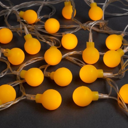 Garland “thread” 5 m with nozzles “Yellow Balls”, IP20, transparent thread, 30 LED, yellow glow, 8 modes, 220 V