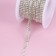 Chain with rows, 2 rows, metal, glass, 4 mm, 4.5 ± 0.5 m, silver color