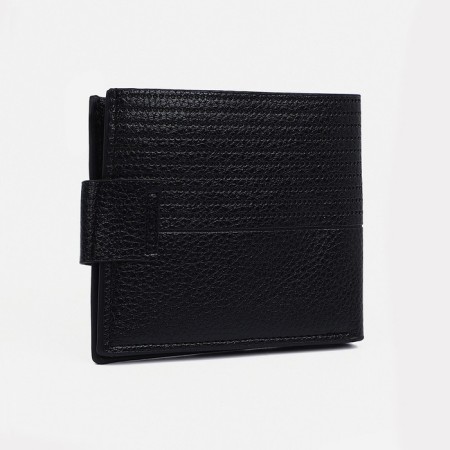 Male purse on a magnet, a compartment for coins, for cards, black color-1