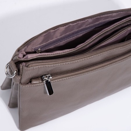 Bag Cross-Bodi with a zipper, khaki color-6