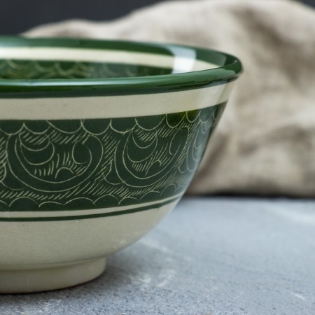 Rishtan ceramics "patterns" 15.5 cm, small, green-2