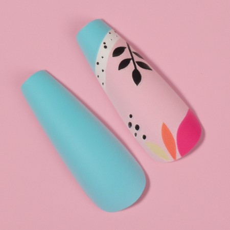 Falms "turquoise", 12 pcs, with adhesive plates, ballerina shape, multi -colored-3