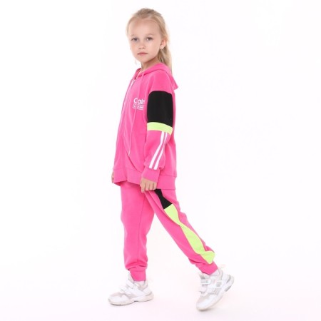 Suit for a girl (sweatshirt/pants), pink color, height 104-110cm-2