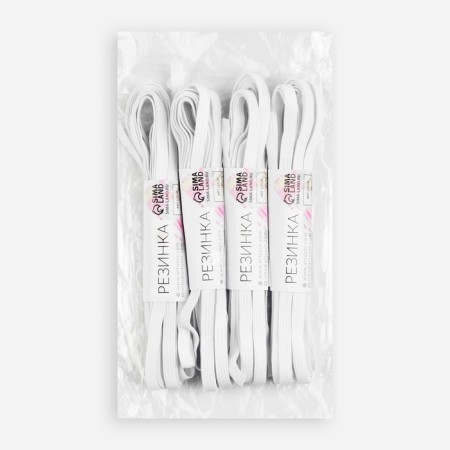 Knitted elastic bands, 8 mm, 4.5 m, 4 pcs, white color-2