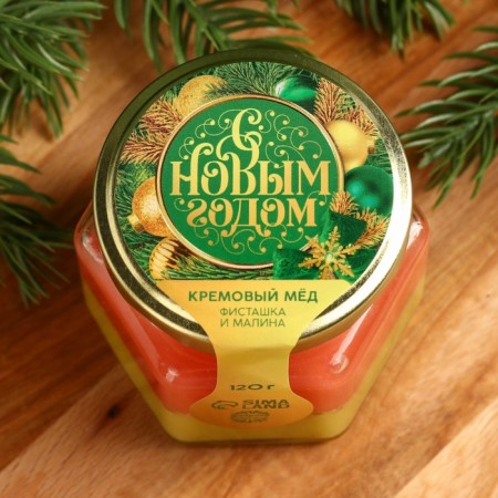 Cream honey, tasteful pistachi-raspberry, 120 g.-2