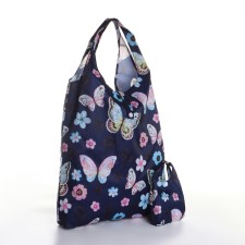 Household bag on the button, folding, blue color