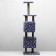 House for cats with a claw, with a site and shelf, 65 x 51 x 173 cm, gray with paws